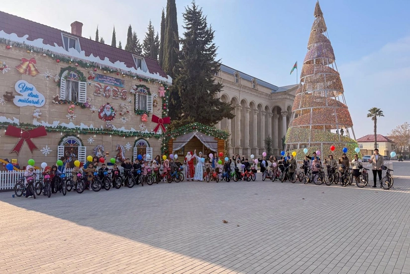 По инициативе Лейлы Алиевой в Евлахе проведено новогоднее мероприятие для детей