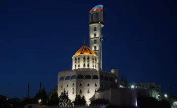 В Анкаре на Башне Республики спроецировали азербайджанский флаг