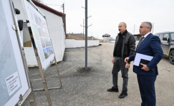 Президент ознакомился с работами, проделанными в селе Чылдыран Агдеринского района – ОБНОВЛЕНО