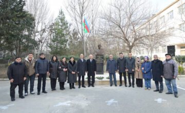 Министр принял участие в открытии бюста в школе, носящей имя Национального Героя Натига Гасымова