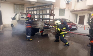 В Сумгайыте сгорел автомобиль – ВИДЕО