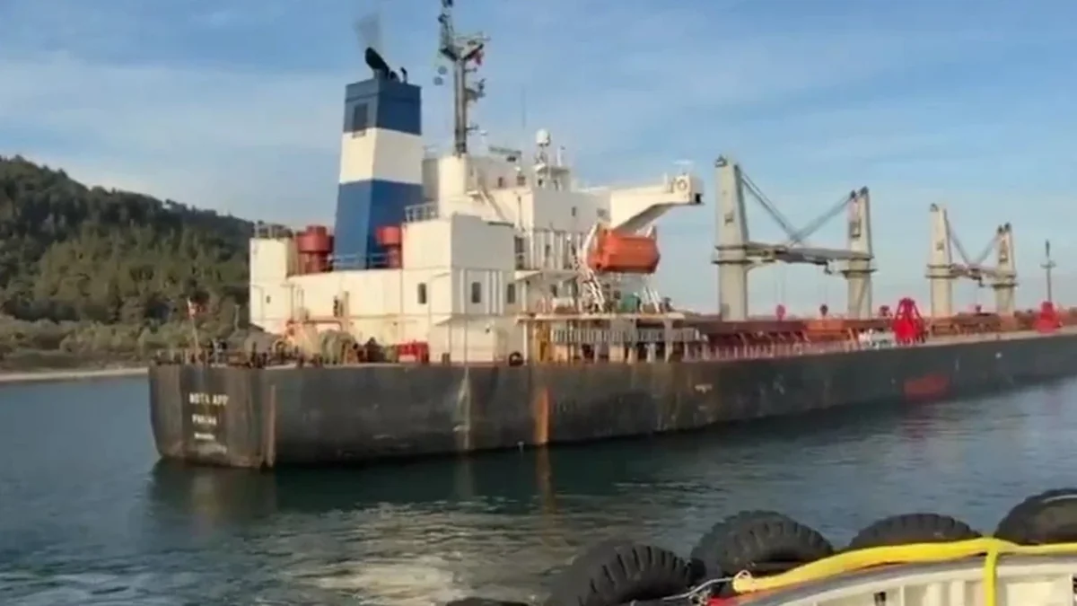 Грузовое судно, направлявшееся из России в Египет, село на мель в проливе Чанаккале