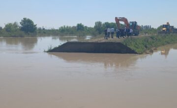 Уровень воды в Куре поднялся, на реке Гаргар прорвало дамбу – ФОТО