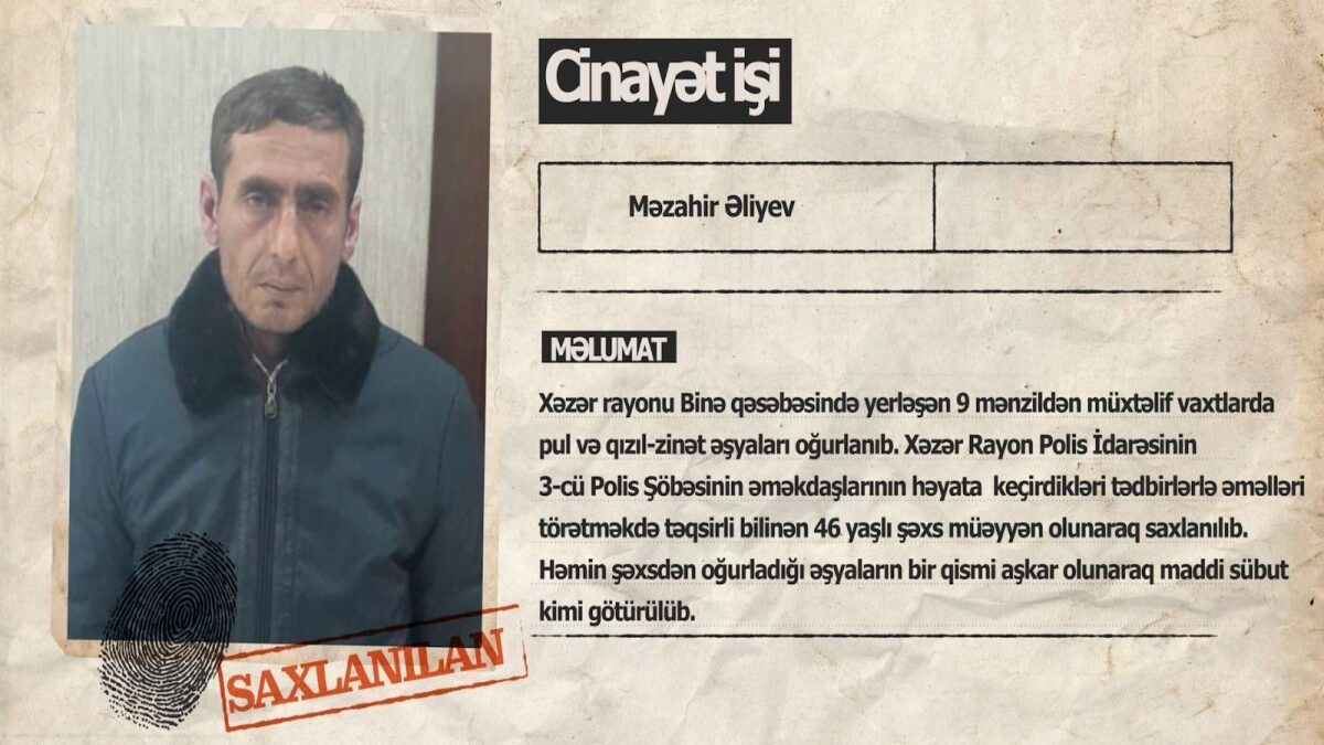 В Бине задержан человек, совершивший кражи из 9 квартир – ВИДЕО
