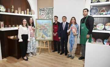 Лейла Алиева и Арзу Алиева ознакомились с Центром керамики и прикладного искусства «ABAD» в Шеки