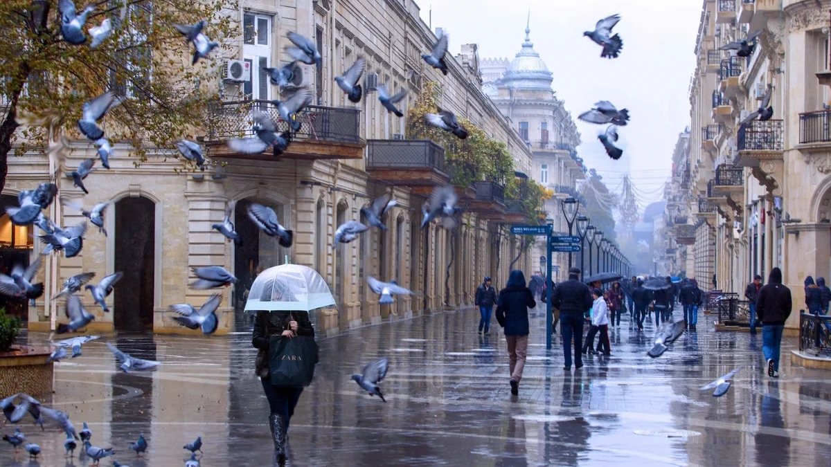Завтра в Баку ожидается дождь, в некоторых районах выпадет снег и град