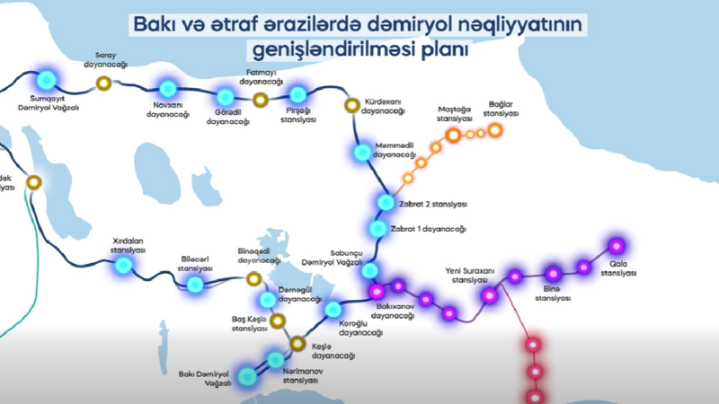 К 2030 году количество станций на Абшеронской кольцевой железной дороге достигнет 40 – ВИДЕО