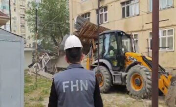 В Сумгайыте снесена незаконная постройка – ВИДЕО