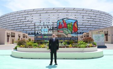 Президент ознакомился с работами, проводимыми в связи с WUF13 на Бакинском олимпийском стадионе