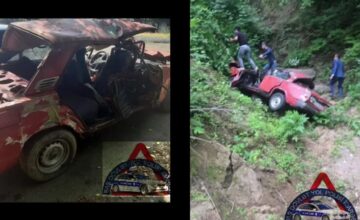 В Астаре автомобиль упал в овраг, водитель погиб, трое пострадали