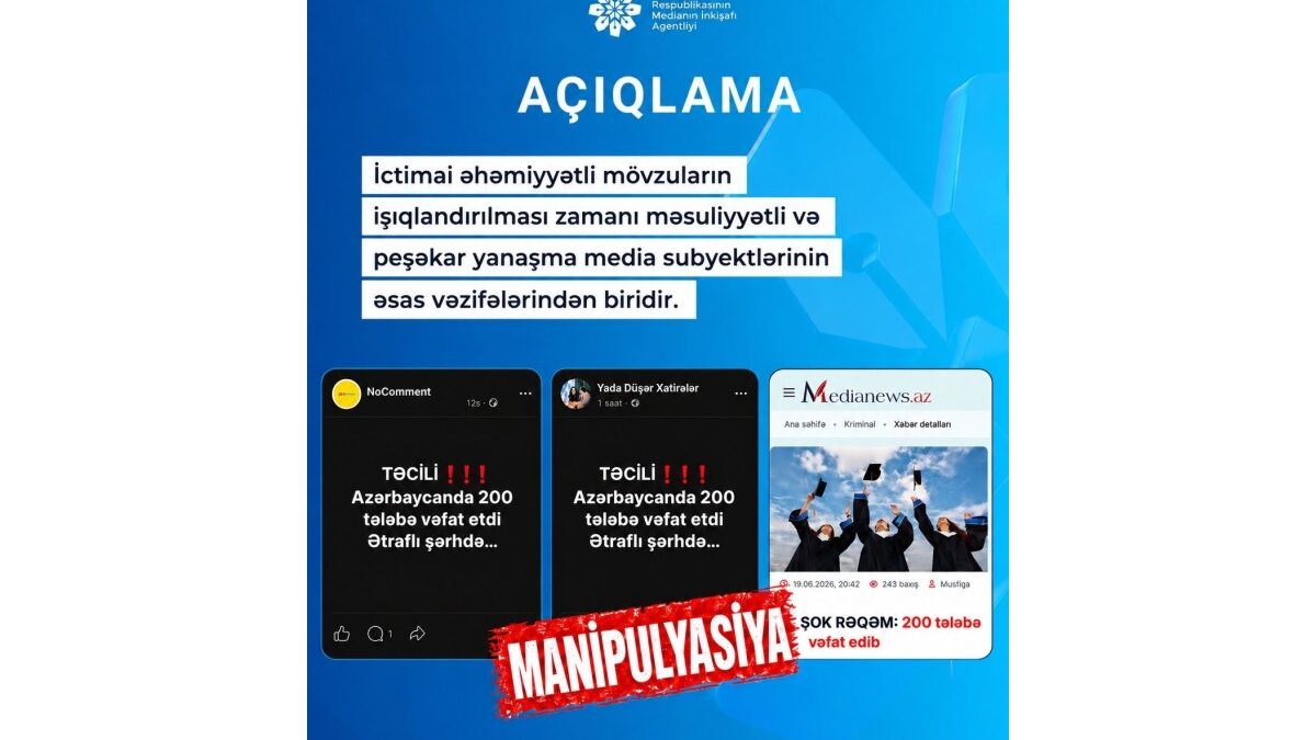 MEDİA: Преувеличенные заголовки на некоторых сайтах создали искусственный ажиотаж